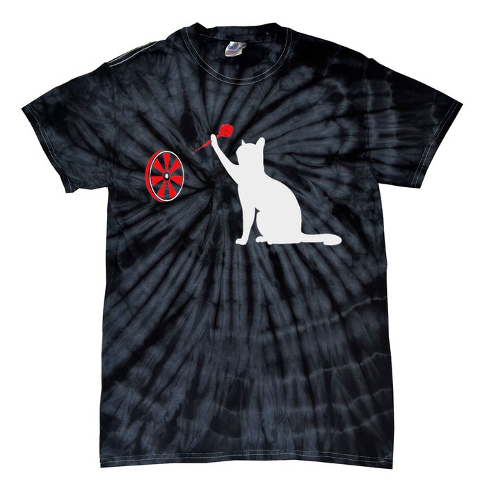 Darts Cat Funny Dart Throwing Cat Dart And Cat Lover Tie-Dye T-Shirt