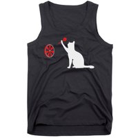 Darts Cat Funny Dart Throwing Cat Dart And Cat Lover Tank Top