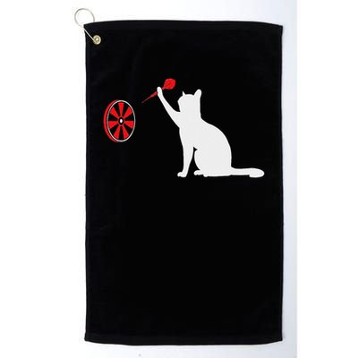 Darts Cat Funny Dart Throwing Cat Dart And Cat Lover Golf Towel