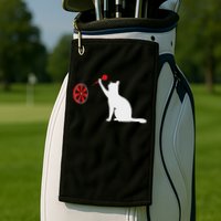 Darts Cat Funny Dart Throwing Cat Dart And Cat Lover Golf Towel