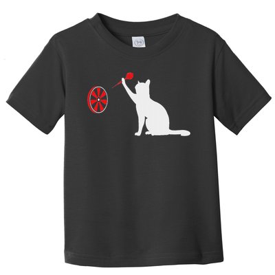 Darts Cat Funny Dart Throwing Cat Dart And Cat Lover Toddler T-Shirt