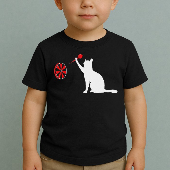 Darts Cat Funny Dart Throwing Cat Dart And Cat Lover Toddler T-Shirt