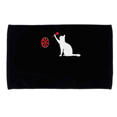 Darts Cat Funny Dart Throwing Cat Dart And Cat Lover Microfiber Hand Towel