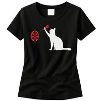 Darts Cat Funny Dart Throwing Cat Dart And Cat Lover Womens T-Shirt