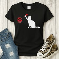 Darts Cat Funny Dart Throwing Cat Dart And Cat Lover Womens T-Shirt