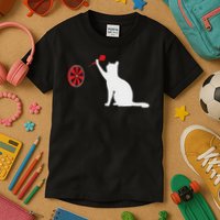 Darts Cat Funny Dart Throwing Cat Dart And Cat Lover Kids T-Shirt