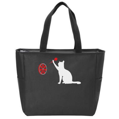 Darts Cat Funny Dart Throwing Cat Dart And Cat Lover Zip Tote Bag