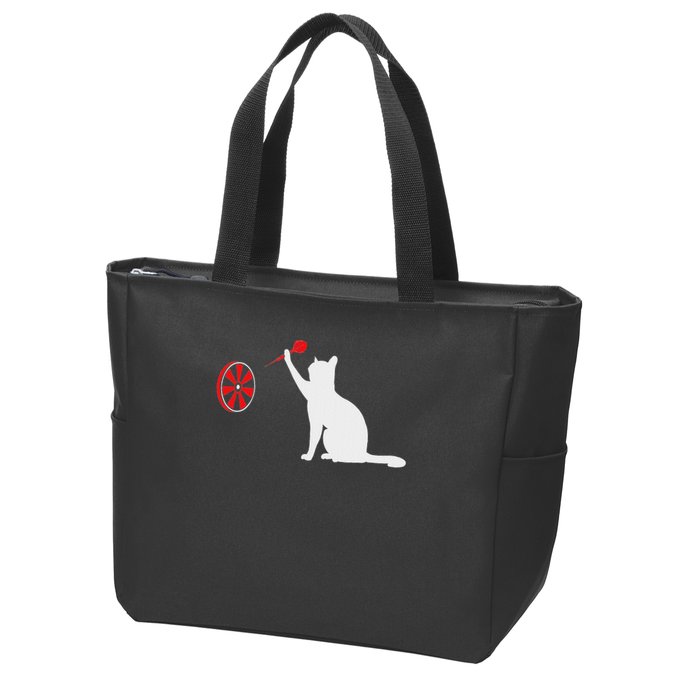 Darts Cat Funny Dart Throwing Cat Dart And Cat Lover Zip Tote Bag