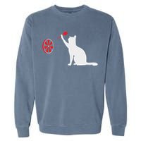 Darts Cat Funny Dart Throwing Cat Dart And Cat Lover Garment-Dyed Sweatshirt