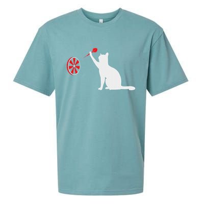 Darts Cat Funny Dart Throwing Cat Dart And Cat Lover Sueded Cloud Jersey T-Shirt