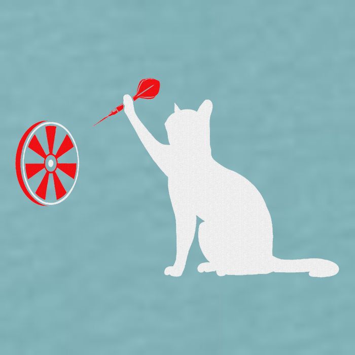 Darts Cat Funny Dart Throwing Cat Dart And Cat Lover Sueded Cloud Jersey T-Shirt