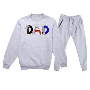 Dad Can Fix Anything Premium Crewneck Sweatsuit Set