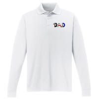 Dad Can Fix Anything Performance Long Sleeve Polo