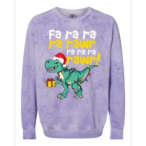 Dinosaur Christmas Fa Ra Ra Ra Rawr Trex Xmas Great Gift Colorblast Crewneck Sweatshirt