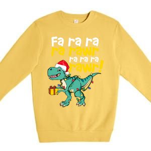 Dinosaur Christmas Fa Ra Ra Ra Rawr Trex Xmas Great Gift Premium Crewneck Sweatshirt