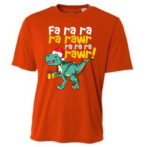 Dinosaur Christmas Fa Ra Ra Ra Rawr Trex Xmas Great Gift Cooling Performance Crew T-Shirt