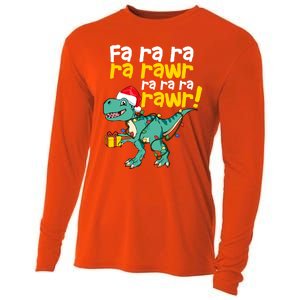 Dinosaur Christmas Fa Ra Ra Ra Rawr Trex Xmas Great Gift Cooling Performance Long Sleeve Crew