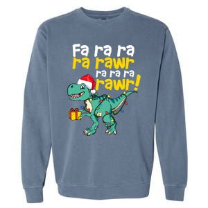 Dinosaur Christmas Fa Ra Ra Ra Rawr Trex Xmas Great Gift Garment-Dyed Sweatshirt