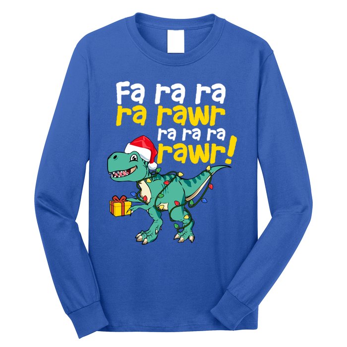 Dinosaur Christmas Fa Ra Ra Ra Rawr Trex Xmas Great Gift Long Sleeve Shirt