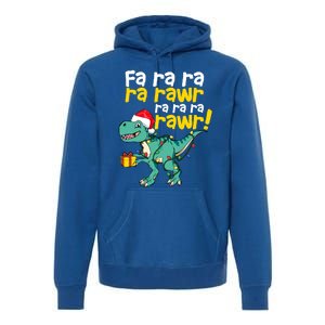 Dinosaur Christmas Fa Ra Ra Ra Rawr Trex Xmas Great Gift Premium Hoodie