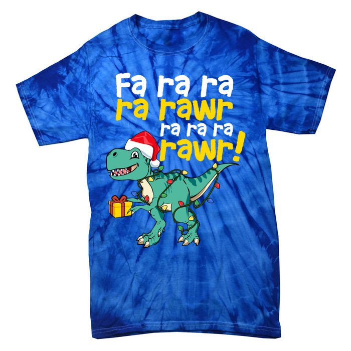 Dinosaur Christmas Fa Ra Ra Ra Rawr Trex Xmas Great Gift Tie-Dye T-Shirt