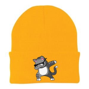 Dabbing Cat Funny Cat Dab Dance Cute Dabbing Kitty Knit Cap Winter Beanie