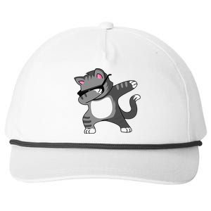 Dabbing Cat Funny Cat Dab Dance Cute Dabbing Kitty Snapback Five-Panel Rope Hat