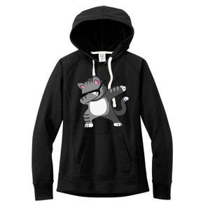 Dabbing Cat Funny Cat Dab Dance Cute Dabbing Kitty Women's Fleece Hoodie