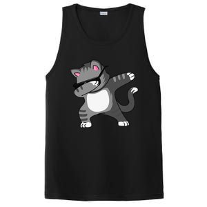 Dabbing Cat Funny Cat Dab Dance Cute Dabbing Kitty PosiCharge Competitor Tank