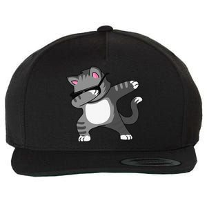 Dabbing Cat Funny Cat Dab Dance Cute Dabbing Kitty Wool Snapback Cap