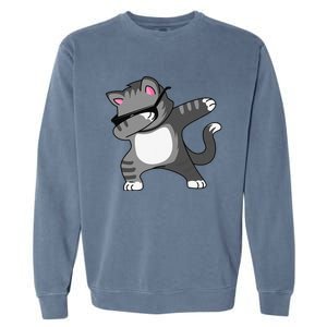 Dabbing Cat Funny Cat Dab Dance Cute Dabbing Kitty Garment-Dyed Sweatshirt