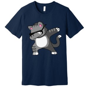 Dabbing Cat Funny Cat Dab Dance Cute Dabbing Kitty Premium T-Shirt