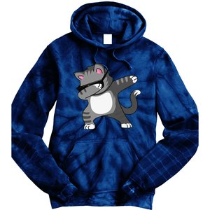 Dabbing Cat Funny Cat Dab Dance Cute Dabbing Kitty Tie Dye Hoodie