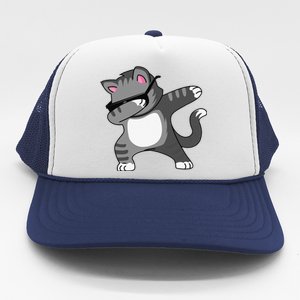 Dabbing Cat Funny Cat Dab Dance Cute Dabbing Kitty Trucker Hat