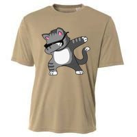 Dabbing Cat Funny Cat Dab Dance Cute Dabbing Kitty Cooling Performance Crew T-Shirt