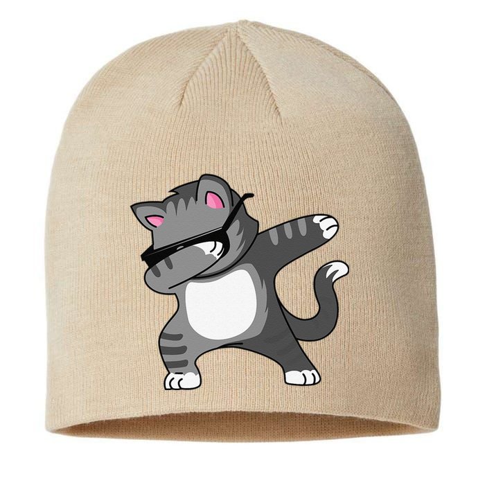 Dabbing Cat Funny Cat Dab Dance Cute Dabbing Kitty Sustainable Beanie