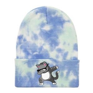 Dabbing Cat Funny Cat Dab Dance Cute Dabbing Kitty Tie Dye 12in Knit Beanie