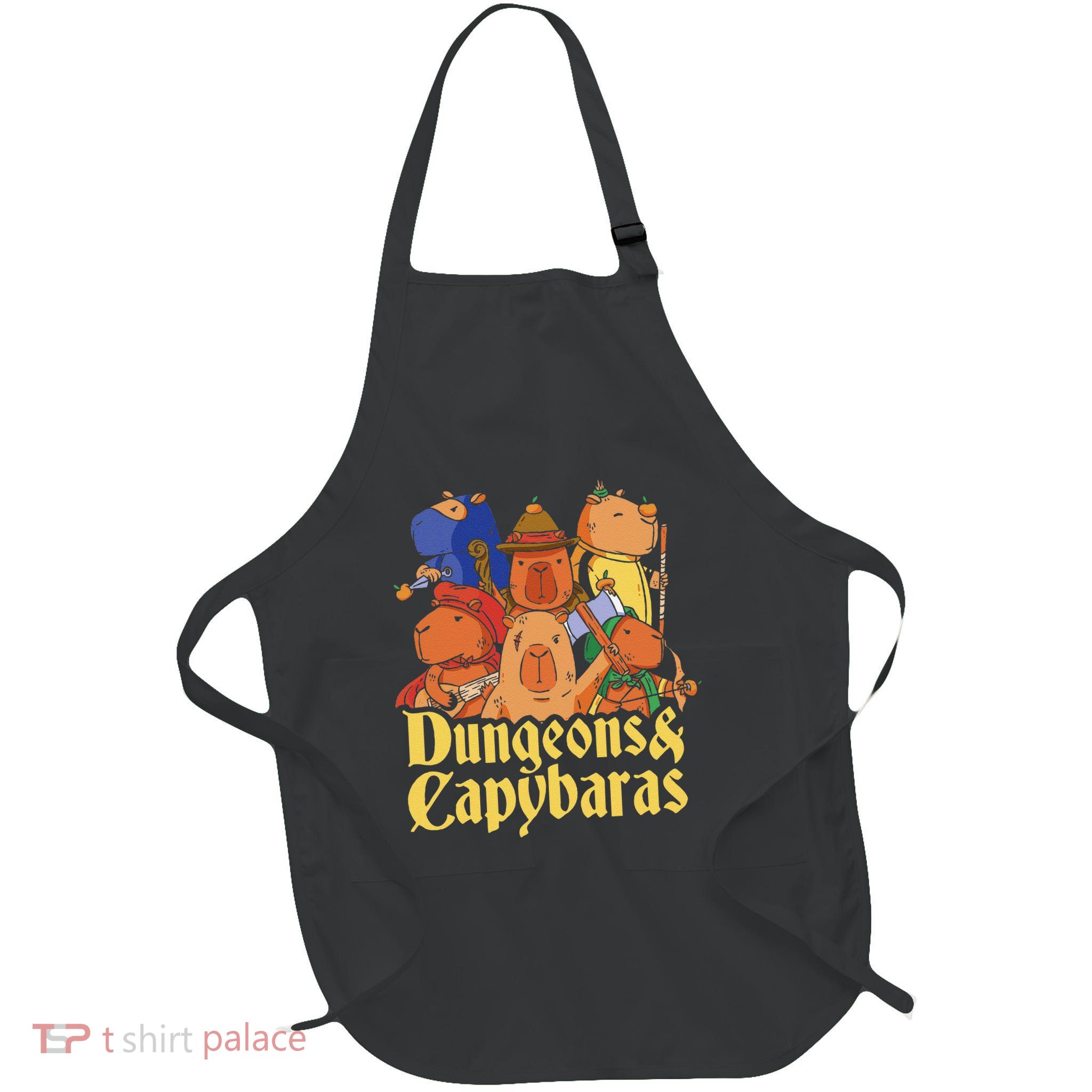 Dungeons & Capybaras Funny Capybara Lover Full-Length Apron With Pockets