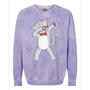 Dabbing Cat Funny Dab Gift Cat Tee Colorblast Crewneck Sweatshirt