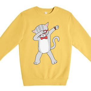 Dabbing Cat Funny Dab Gift Cat Tee Premium Crewneck Sweatshirt