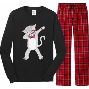 Dabbing Cat Funny Dab Gift Cat Tee Long Sleeve Pajama Set