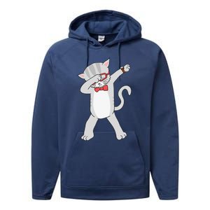 Dabbing Cat Funny Dab Gift Cat Tee Performance Fleece Hoodie