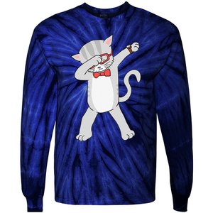 Dabbing Cat Funny Dab Gift Cat Tee Tie-Dye Long Sleeve Shirt