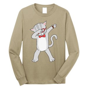 Dabbing Cat Funny Dab Gift Cat Tee Long Sleeve Shirt