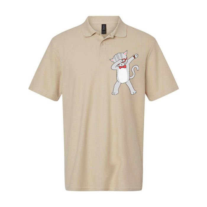 Dabbing Cat Funny Dab Gift Cat Tee Softstyle Adult Sport Polo