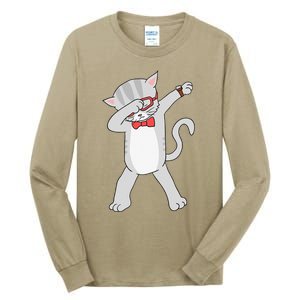 Dabbing Cat Funny Dab Gift Cat Tee Tall Long Sleeve T-Shirt