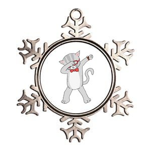 Dabbing Cat Funny Dab Gift Cat Tee Metallic Star Ornament