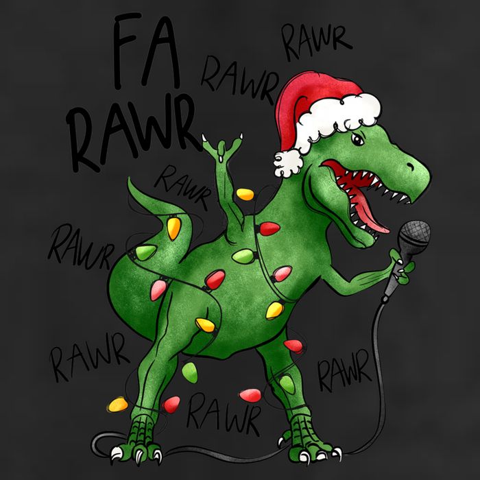 Dinosaur Christmas Fa Ra Rawr Tree Rex Xmas Dino Gift 7 Panel Mesh Trucker Snapback Hat