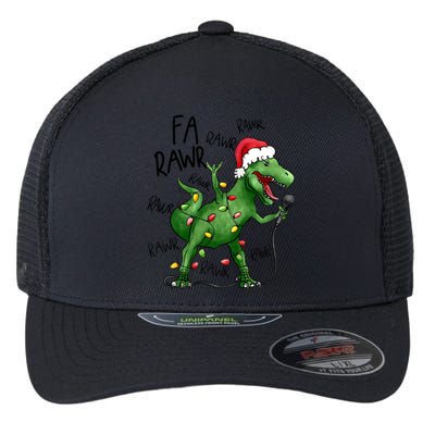 Dinosaur Christmas Fa Ra Rawr Tree Rex Xmas Dino Gift Flexfit Unipanel Trucker Cap