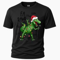 Dinosaur Christmas Fa Ra Rawr Tree Rex Xmas Dino Gift Cooling Performance Crew T-Shirt